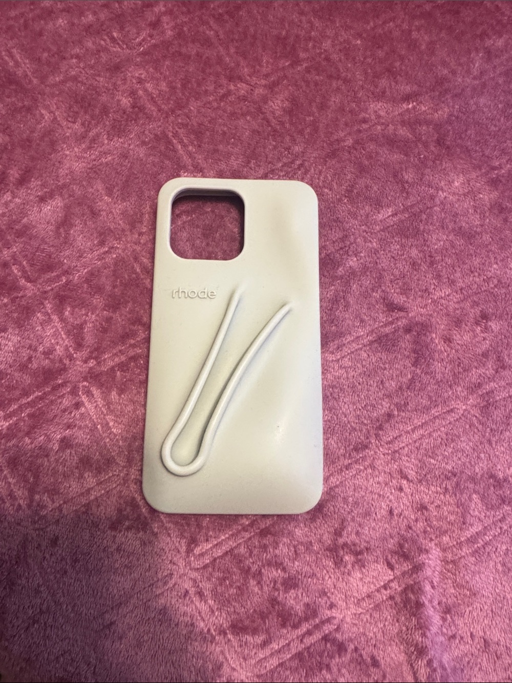 RHODE Cream Silicone iPhone Case with Raised Loop Accent